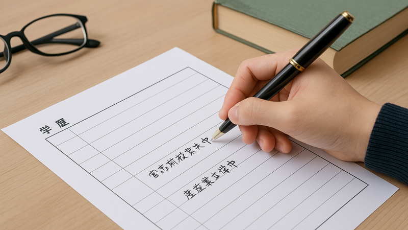 2.在学中の学歴の正しい記入方法