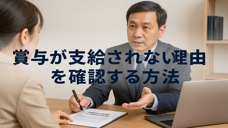 3.賞与が支給されない理由を確認する方法