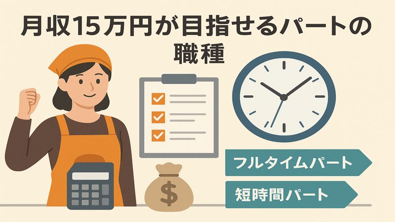 4.月収15万円稼げるパートの仕事と働き方