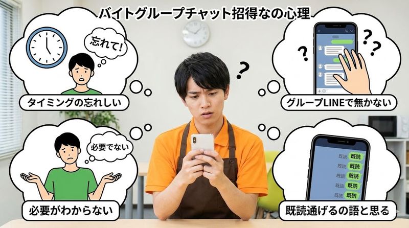 1.バイトのグループLINEで挨拶しない人の心理とは