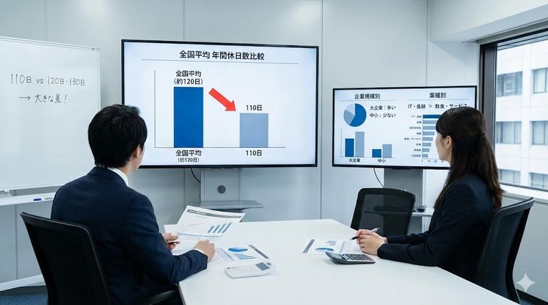 3. 年間休日110日は平均と比べてどうなのか