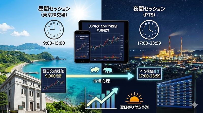 2.九州電力PTS株価の取引時間と見方
