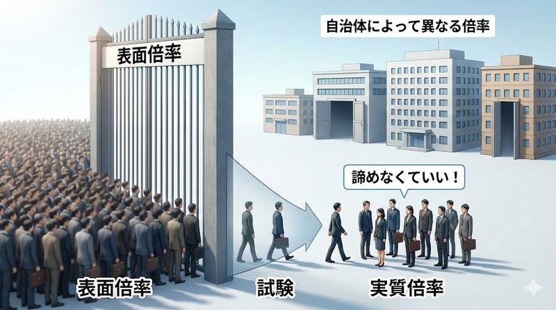 2.市役所試験の倍率の実態を知る