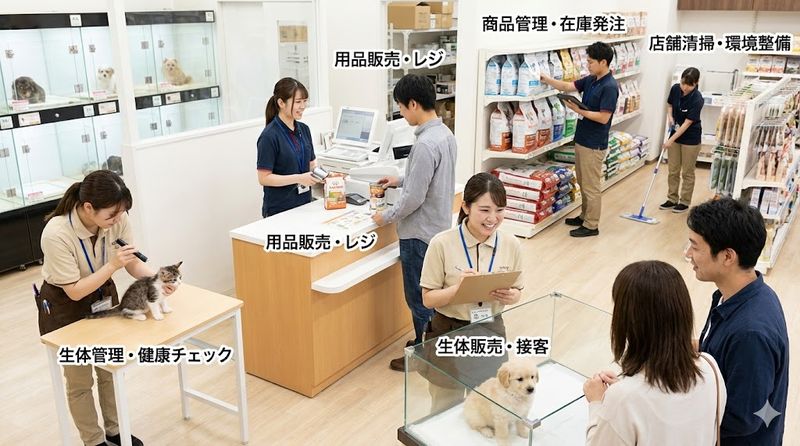2.ペットショップ正社員の具体的な仕事内容