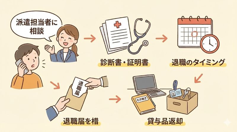 2.派遣を体調不良で辞めるための具体的な手順