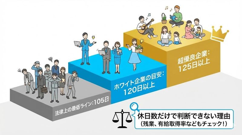 2.ホワイト企業の年間休日は何日から?基準を徹底解説