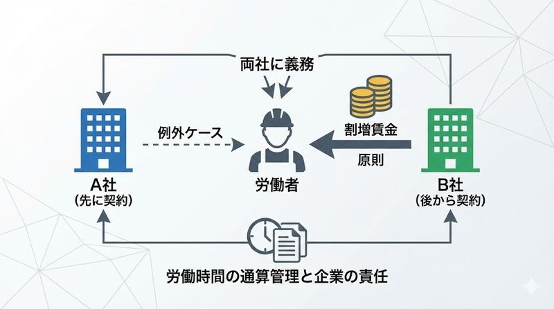 2.ダブルワークの割増賃金は誰が支払うのか