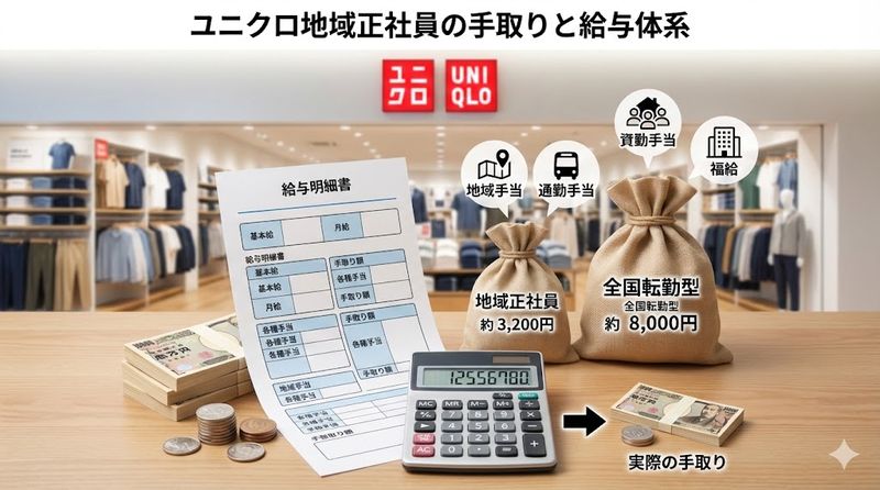 1.ユニクロ地域正社員の手取りと給与体系