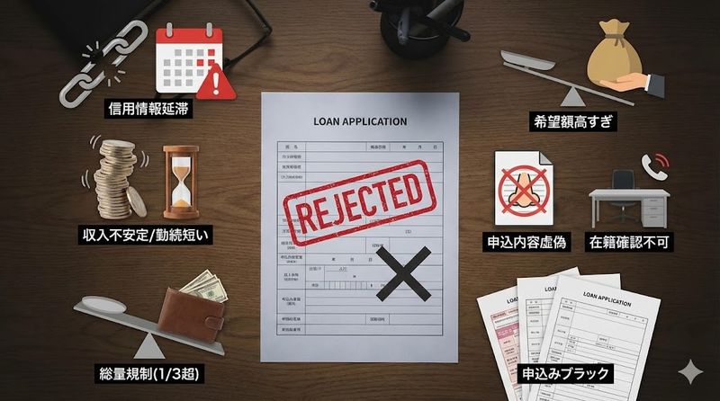 1.消費者金融の審査に落ちまくる7つの原因