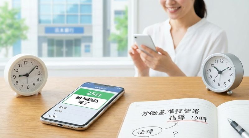 1.給料日25日の振込時間の基本