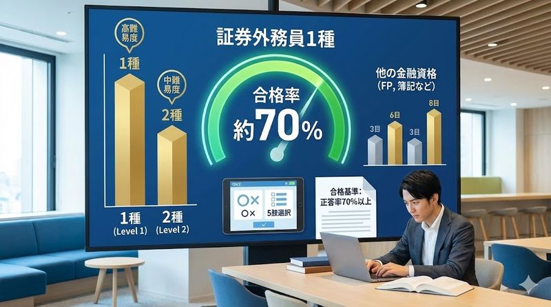 2.証券外務員1種の難易度を詳しく解説