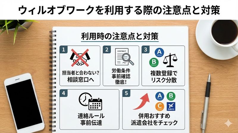4.ウィルオブワークを利用する際の注意点と対策