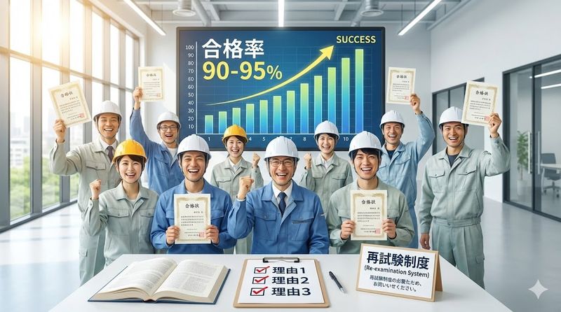 1.有機溶剤作業主任者の合格率は90〜95%と高い理由