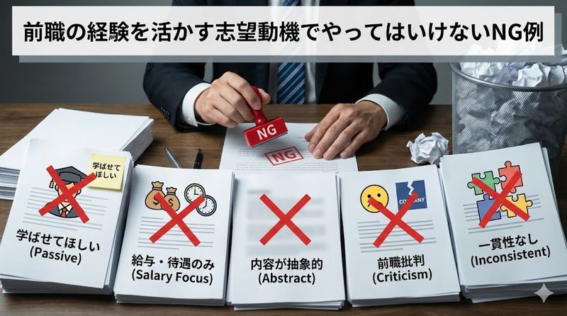 4.前職の経験を活かす志望動機でやってはいけないNG例