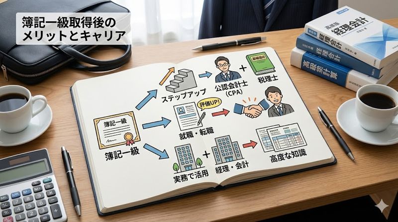 4.簿記一級取得後のメリットとキャリアへの活かし方