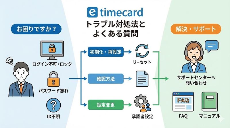 4.e timecardのトラブル対処法とよくある質問