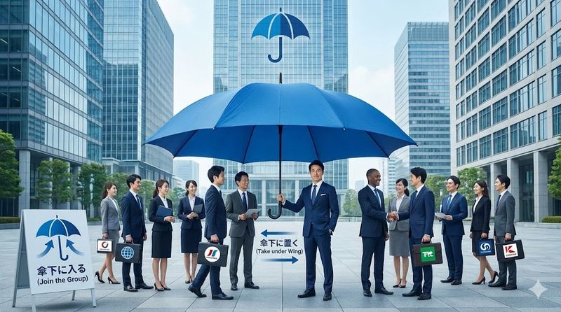 3.傘下の使い方と例文