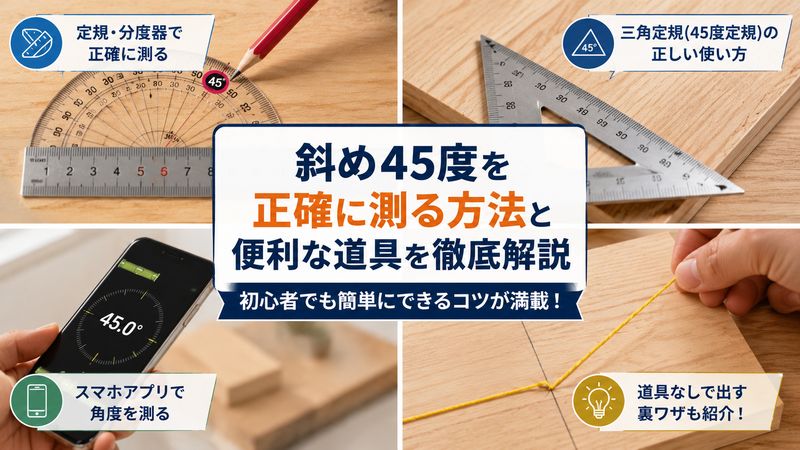 2. 斜め45度を正確に測る方法と便利な道具
