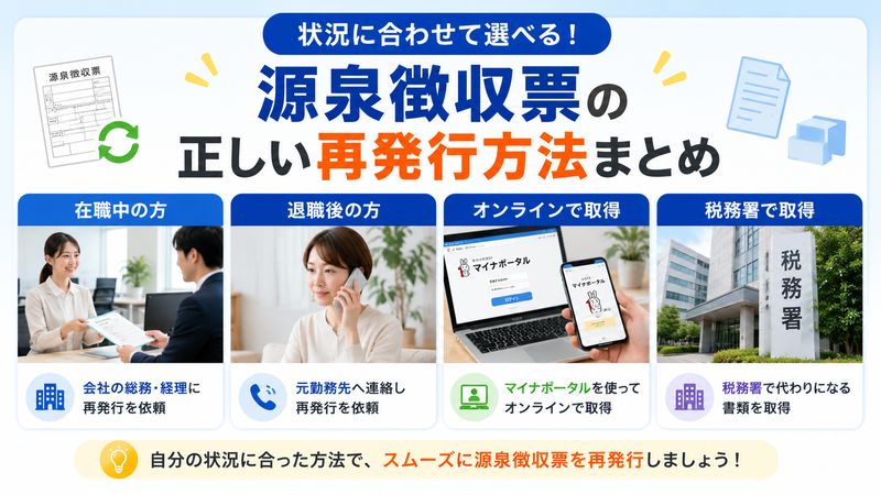 2.源泉徴収票の正しい再発行方法【勤務先・税務署・マイナンバー活用】
