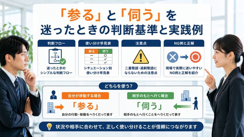 4.「参る」と「伺う」を迷ったときの判断基準と実践例