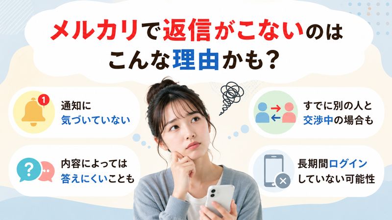 1.メルカリで返信こないのはなぜ?よくある原因