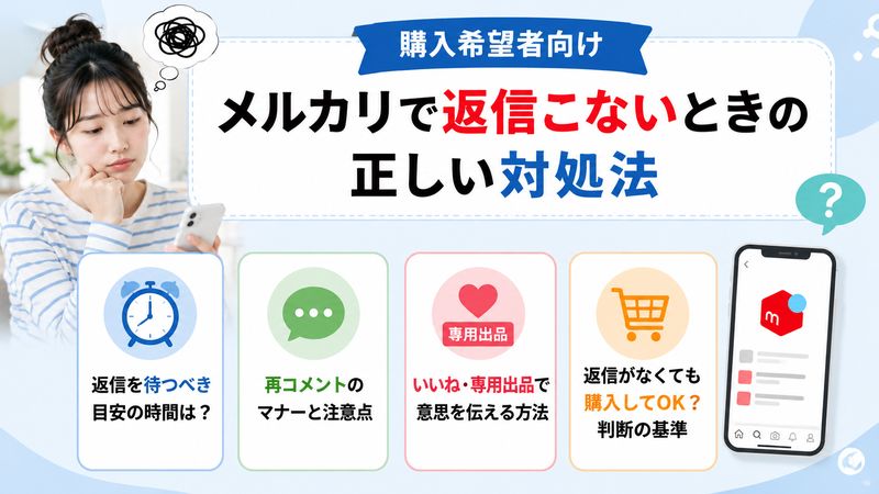 2.メルカリで返信こないときの正しい対処法【購入希望者向け】
