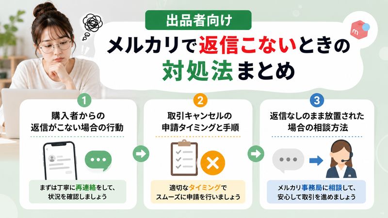 3.メルカリで返信こないときの対処法【出品者向け】