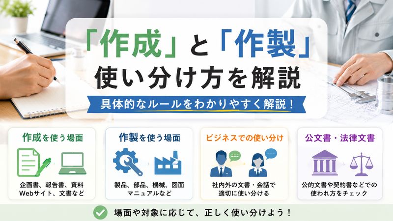 2.「作成」と「作製」の使い分け方|具体的なルールを解説