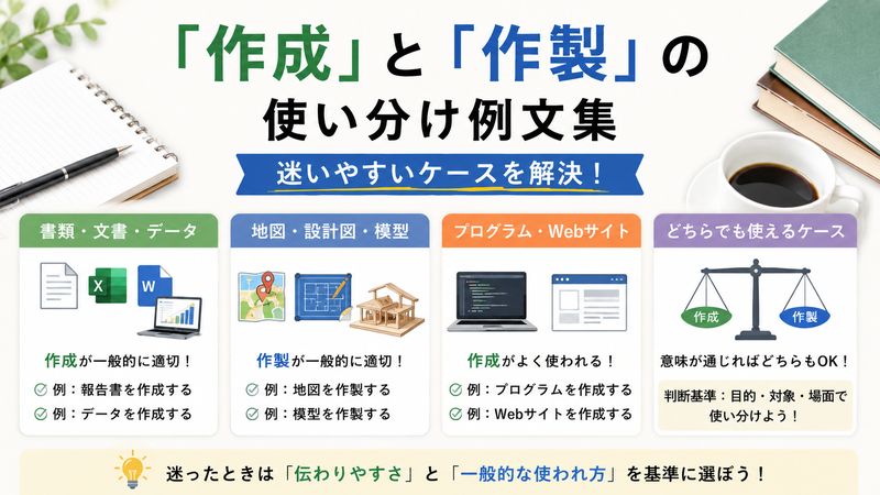 3.「作成」と「作製」の使い分け例文集|迷いやすいケースを解決