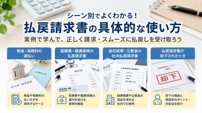 4.シーン別・払戻請求書の具体的な使い方