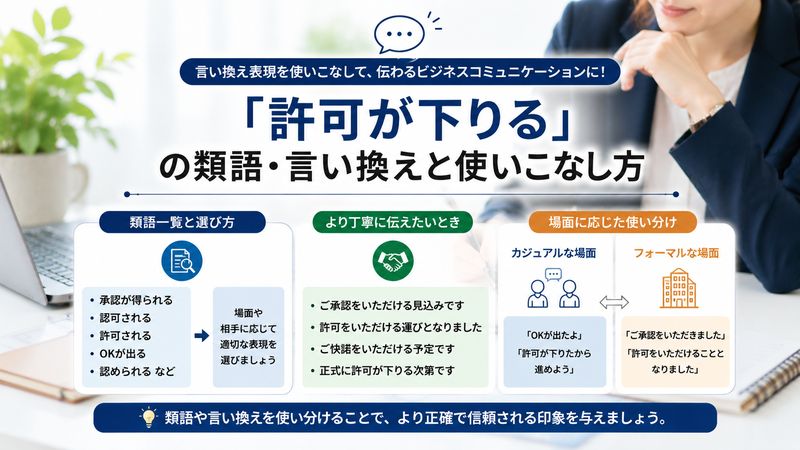4.「許可が下りる」の類語・言い換え表現と使いこなし方