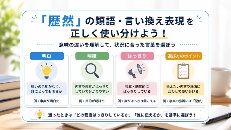 4.歴然の類語・言い換え表現