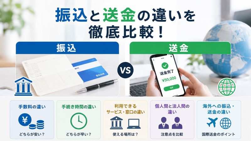 2.振込と送金の具体的な違いを比較