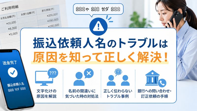 3.振込依頼人の名前を間違えた・表示がおかしい時の対処法