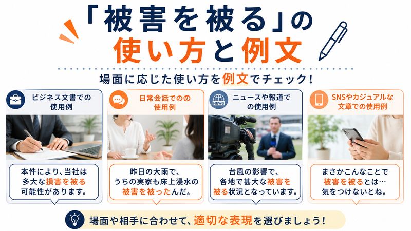 3.「被害を被る」の使い方と例文