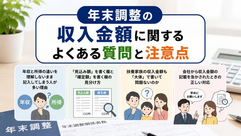 4.年末調整の収入金額に関するよくある質問と注意点