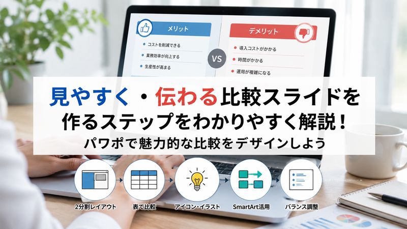 2.メリット・デメリットスライドの作り方【手順解説】