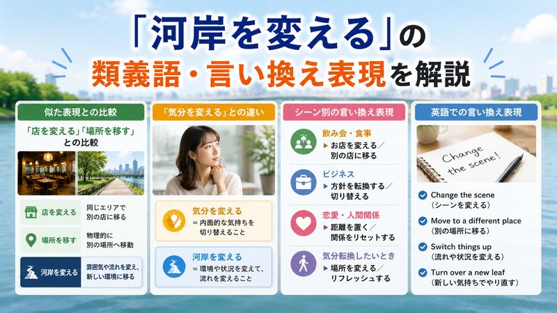 4.「河岸を変える」の類義語・言い換え表現