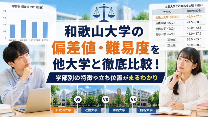 2.和歌山大学の偏差値・難易度を他大学と徹底比較