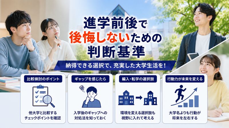 4.進学前後で後悔しないための判断基準