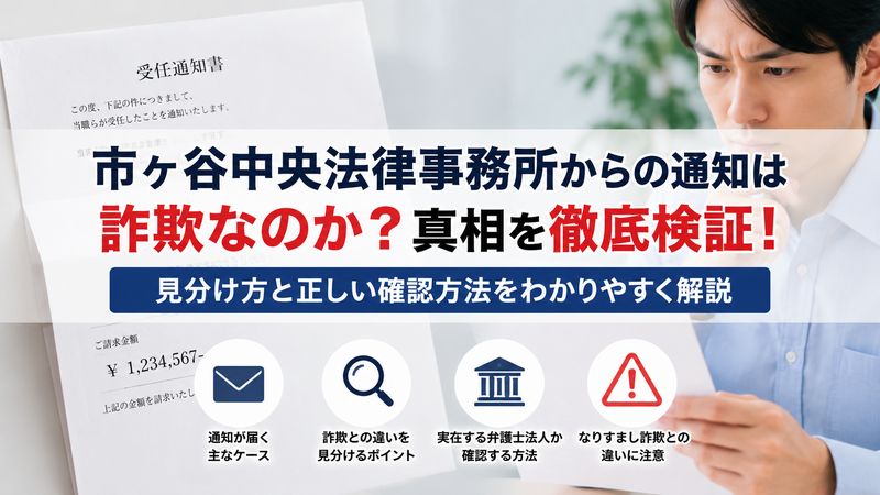2.市ヶ谷中央法律事務所からの通知は詐欺なのか?真相を徹底検証