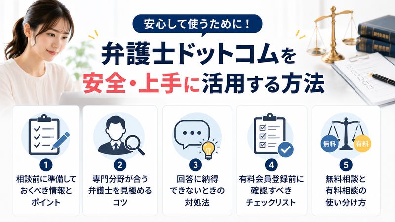 4.弁護士ドットコムを安全・上手に活用する方法