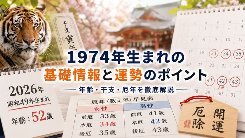 2.1974年生まれの基本データと厄年
