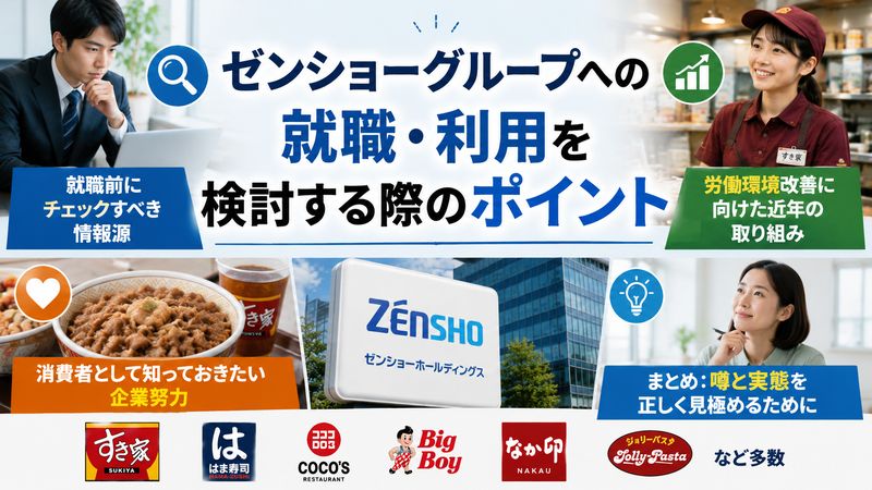 4.ゼンショーグループへの就職・利用を検討する際のポイント