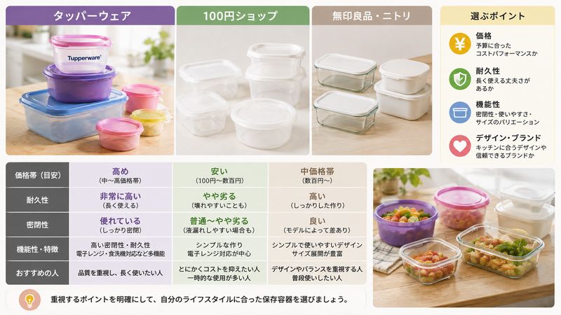 4.タッパーウェアと似た保存容器の比較