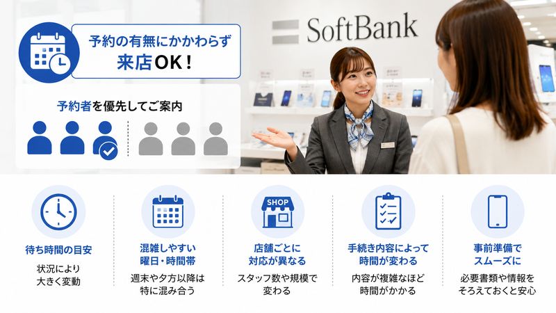 1.ソフトバンクショップは予約なしでも来店できるのか