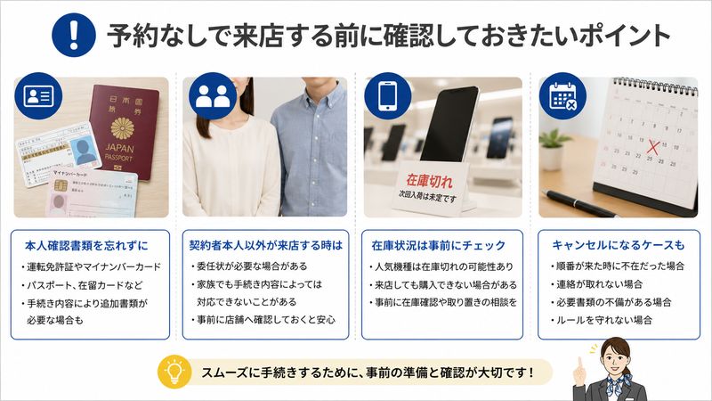 2.予約なしで来店する際に知っておきたい注意点